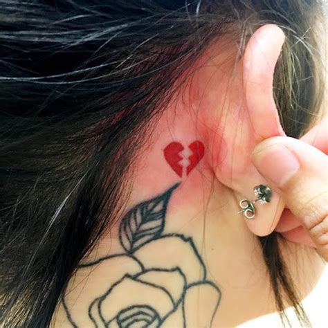 broken heart tattoo behind ear|136 Meaningful Broken Heart Tattoos For Grieving With Loss